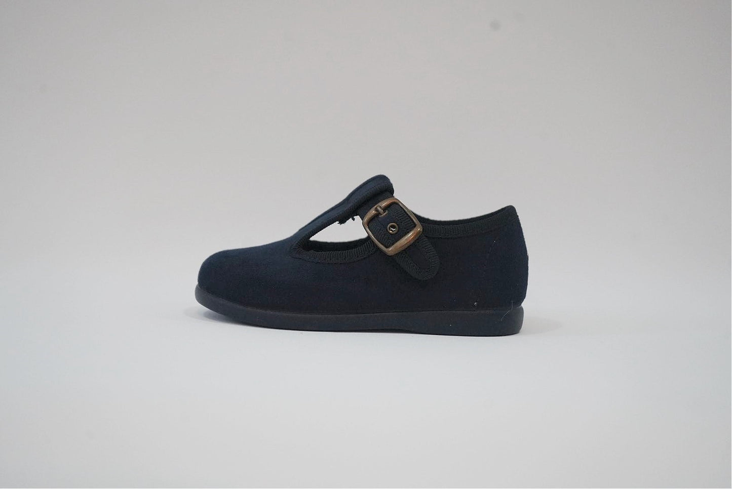 Navy Blue Suede Pepito with Buckle