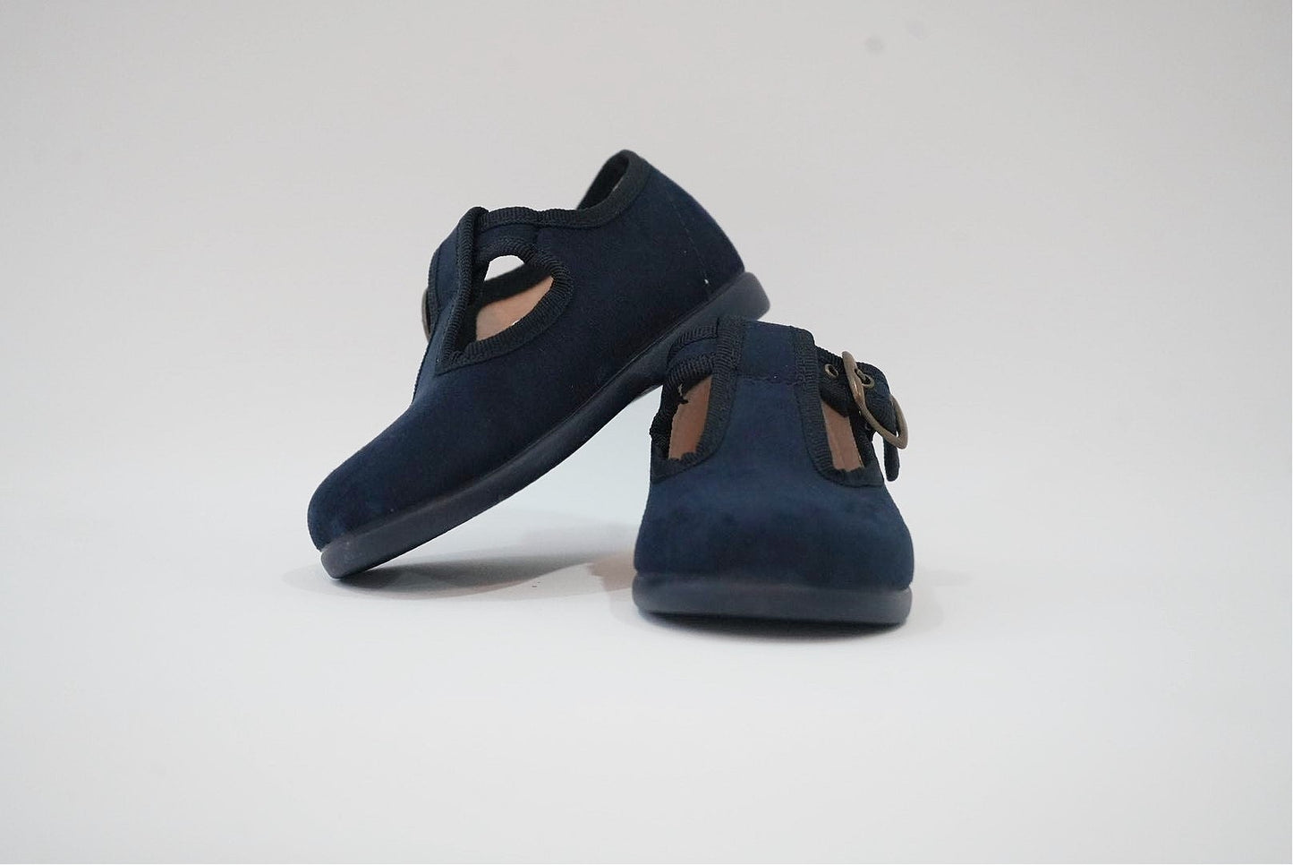 Navy Blue Suede Pepito with Buckle