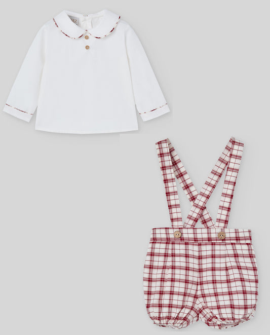 Plaid Overall Set