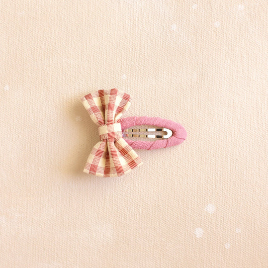 Gingham Bow Snap Clip Freya