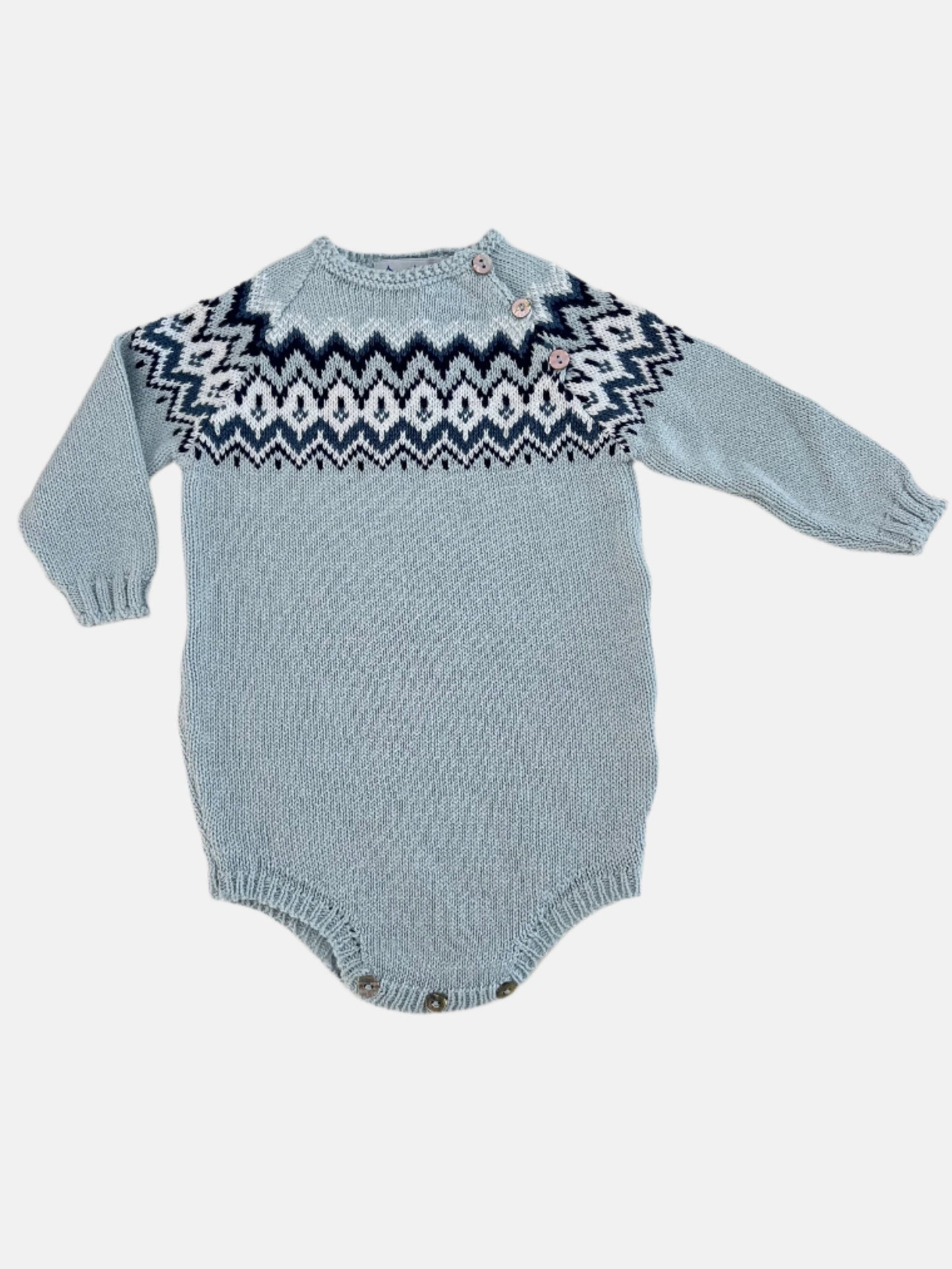 Herringbone Romper in Powder Blue