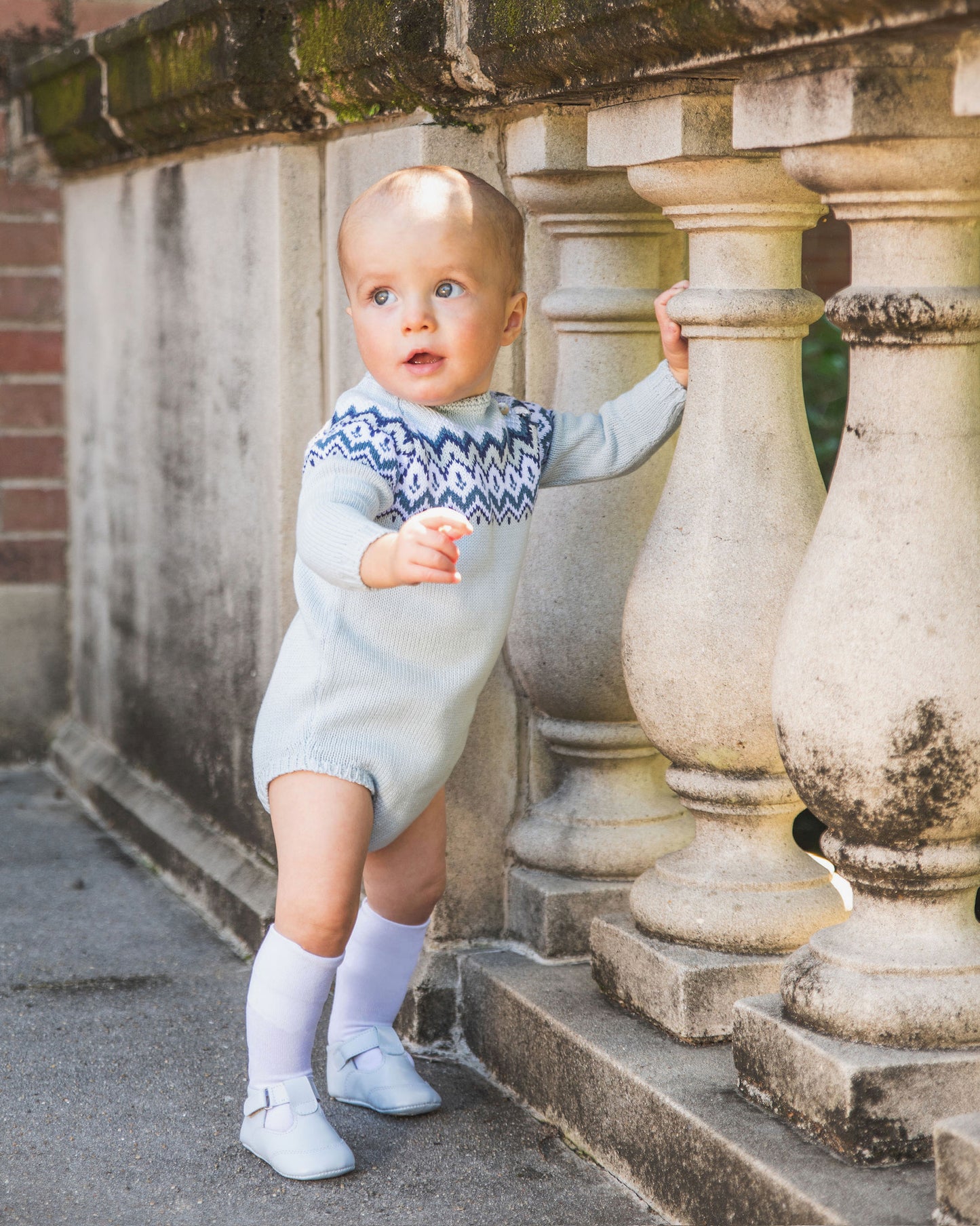 Herringbone Romper in Powder Blue